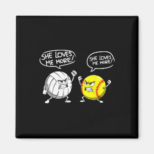 Funny Softll And Volleyll Girl Player Joke Tee Magnet