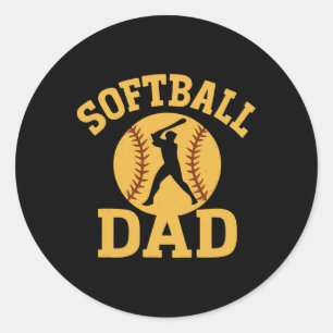 Funny Softll Dad Father's Day For Sports Fan Classic Round Sticker