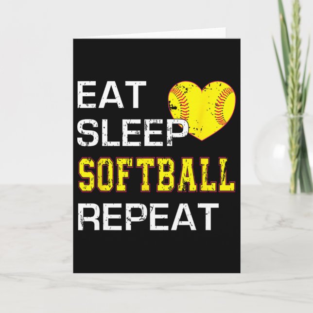 Funny Softll Eat Sleep Softll Repeat For Girls Sof Card (Front)