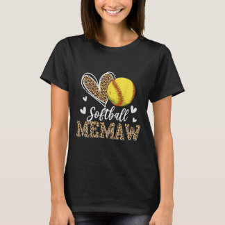 Funny Softll Memaw Leopard Memaw Softll Player T-Shirt