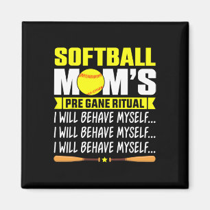 Funny Softll Mom Shirt Softll Mom's Pre Game Ritua Magnet