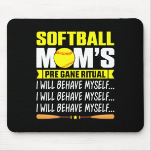 Funny Softll Mom Shirt Softll Mom's Pre Game Ritua Mouse Mat