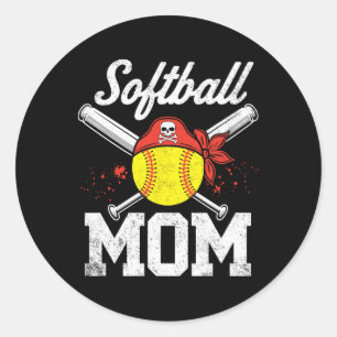 Funny Softll Pirate Mom Mama Mommy Present Mother' Classic Round Sticker