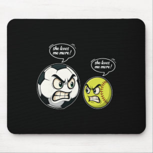 Funny Softll Soccer Girl Women Daughter She Love M Mouse Mat