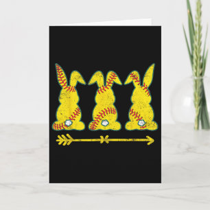Funny Softll Sports Easter Bunny Rabbits Easter Da Card