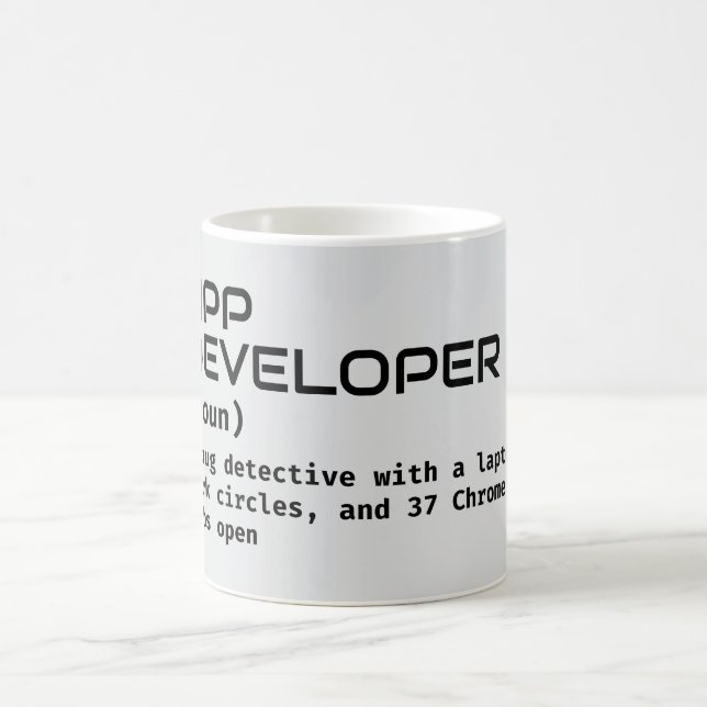 Funny Software Developer Definition Gift Coffee Mug (Center)