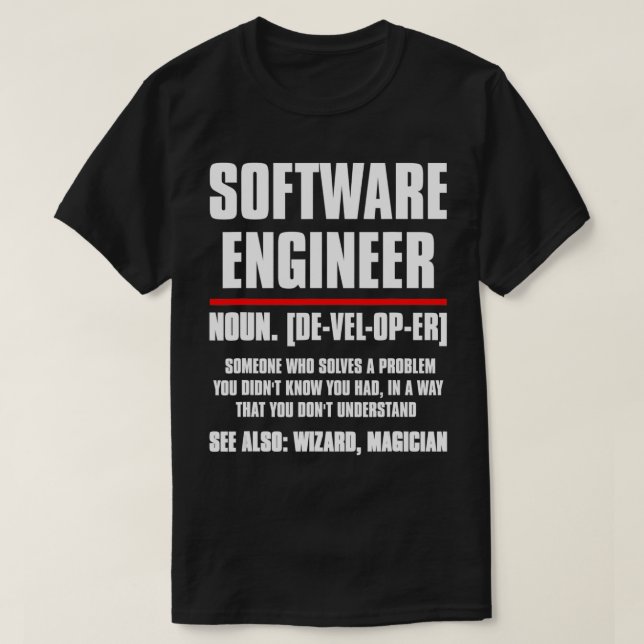 Funny Software Engineer Definition Computer Progra T-Shirt (Design Front)