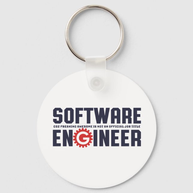Funny Software Engineer Humour Engineering Major Key Ring (Front)