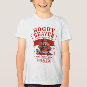 Funny Soggy Beaver Bbq If Its Not All Over Your Fa Tri-Blend Shirt