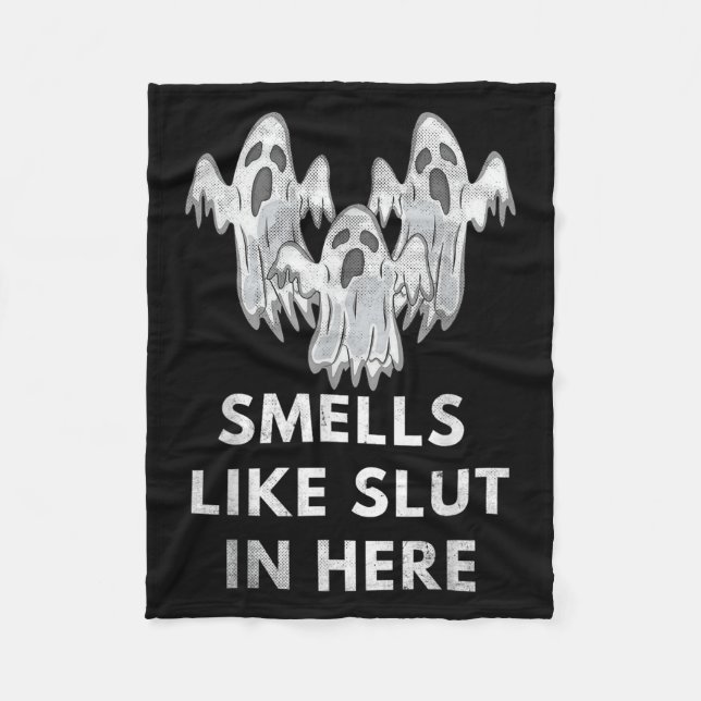 Funny Soky Halloween Offensive Adult Humour Ghost  Fleece Blanket (Front)
