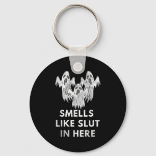 Funny Soky Halloween Offensive Adult Humour Ghost Key Ring
