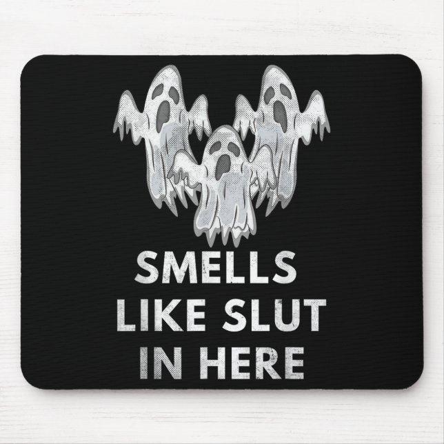 Funny Soky Halloween Offensive Adult Humour Ghost  Mouse Mat (Front)