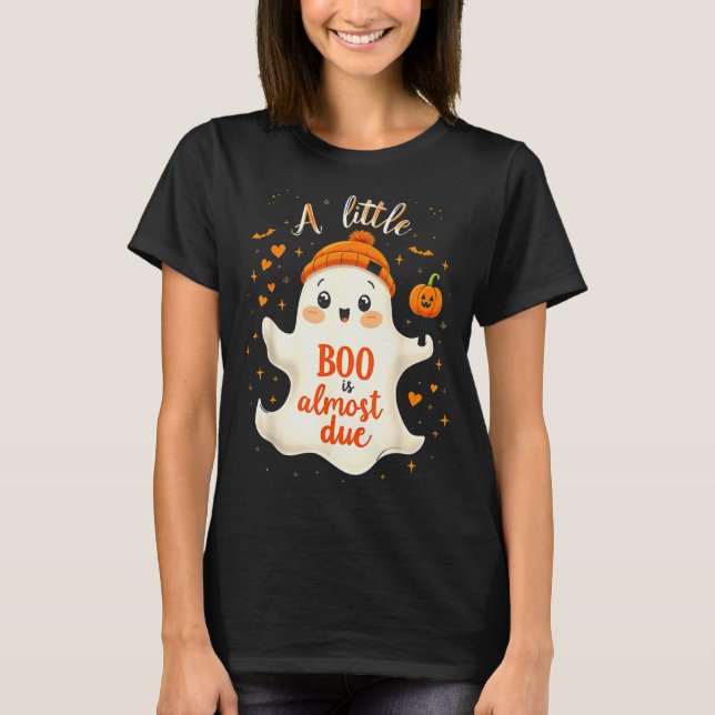 Funny Soky Pregnancy A Little Boo Is Almost Due Ha T-Shirt (Front)