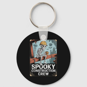 Funny Soky Skeleton Workers Halloween Construction Key Ring