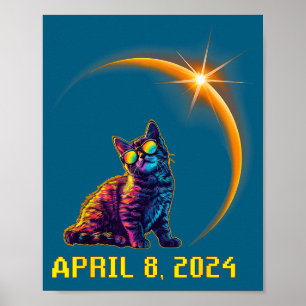 Funny Solar Eclipse Cat Solar Eclipse Poster