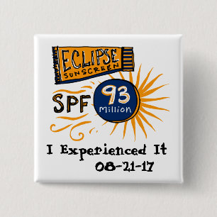 Funny Solar Eclipse Sunscreen 15 Cm Square Badge