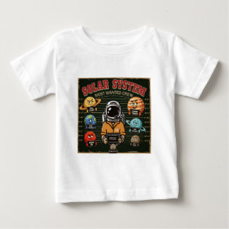 Funny Solar System Most Wanted Crew Mugshot Baby T-Shirt