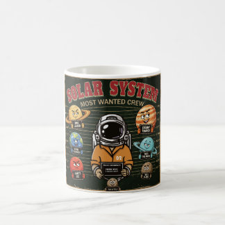 Funny Solar System Most Wanted Crew Mugshot Coffee Mug