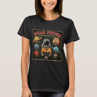 Funny Solar System Most Wanted Crew Mugshot T-Shirt
