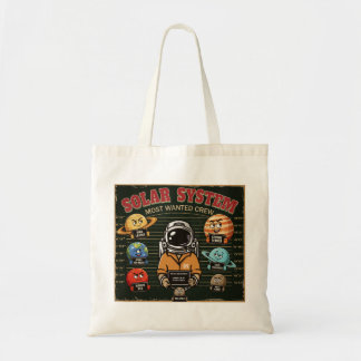 Funny Solar System Most Wanted Crew Mugshot Tote Bag