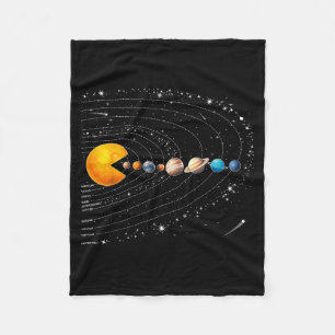 Funny Solar System Planets Astronauts Space Video Fleece Blanket