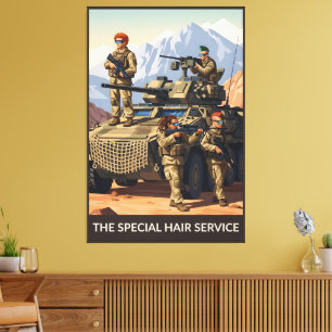Funny soldiers poster canvas print