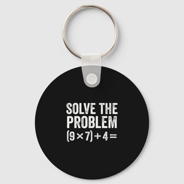 Funny Solve The Problem 67 Meme Six Seven  Key Ring (Front)