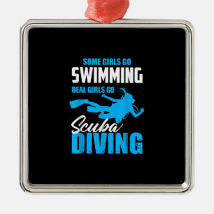 Funny Some Girls Go Swimming Real Girls Gift Metal Tree Decoration
