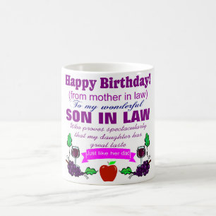 funny son in law birthday coffee mug