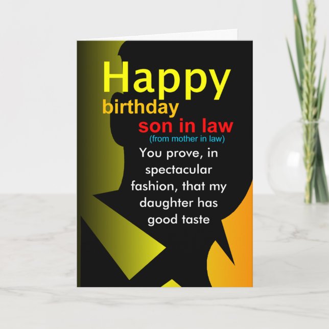 funny son in law birthday Folded Greeting Card (Front)