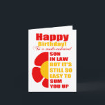 funny Son in law happy birthday wish Card<br><div class="desc">son in law birthday greeting card</div>