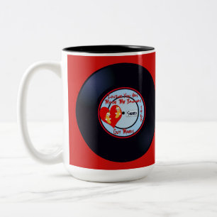 Funny Song Titles Loving You Has Made Me Bananas Two-Tone Coffee Mug