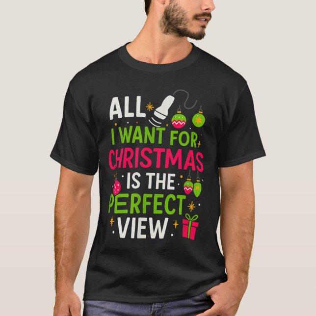 Funny Sonographer Christmas - Holiday Ultrasound T T-Shirt (Front)
