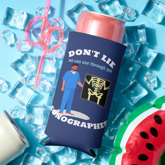 Funny Sonographer Custom Radiology Speciality Seltzer Can Cooler (In Situ Summer)