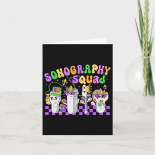 Funny Sonography Squad Mardi Gras Carnival Sonogra Card