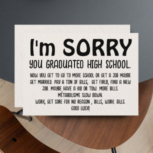 Funny "Sorry Grad" Graduation Card - Sarcastic 
