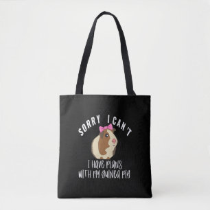 Funny Sorry I Have Plans With My Guinea Pig Cute Tote Bag