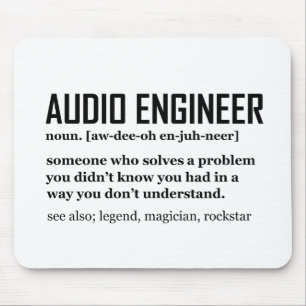 Funny Sound Engineer Audio Engineering Definition Mouse Mat