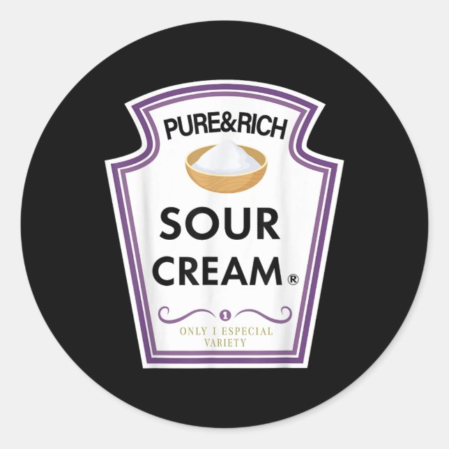 Funny Sour Cream Group Condiment Family Halloween  Classic Round Sticker (Front)