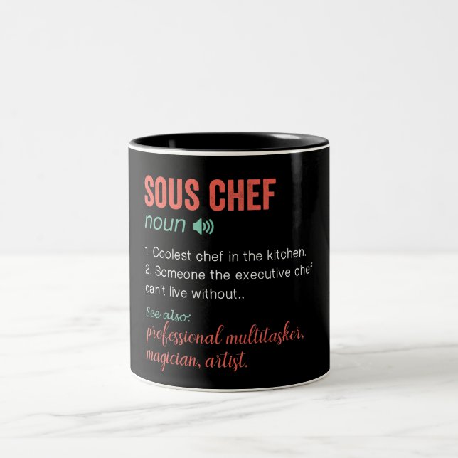 Funny Sous Chef Definition Two-Tone Coffee Mug (Center)