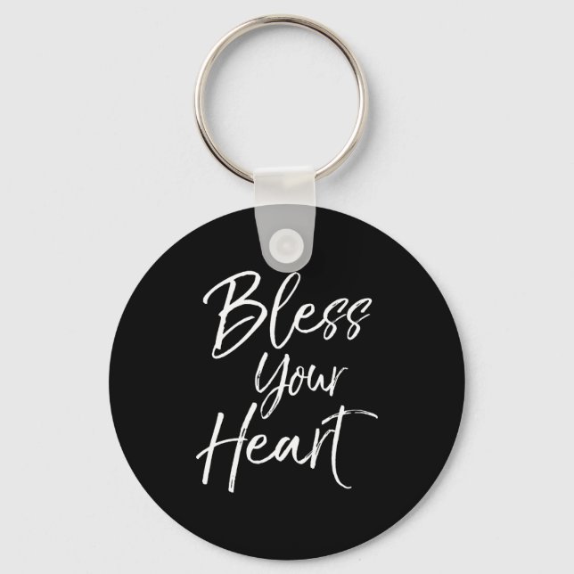 Funny Southern Christian Saying Quote Gift Bless Y Key Ring (Front)