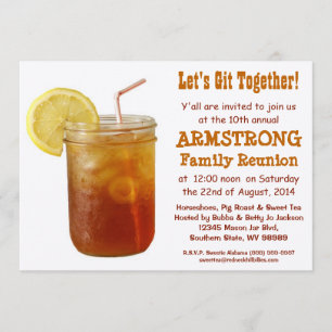 Funny Southern Family Reunion Sweet Tea Invitation