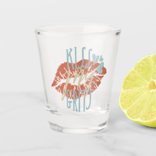 Funny Southern Sayings Kiss My Grits Typography Shot Glass