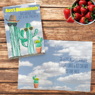 Funny Southwest Watercolor Cactus Name Template