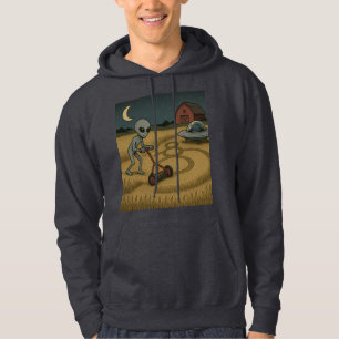 Funny space alien ufo crop circle science fiction hoodie