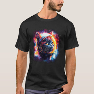 Funny Space Astronaut Cat Galaxy Outer Space Kitte T-Shirt