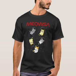 Funny Space Astronaut Cat Gifts Men Women Kids Cat T-Shirt