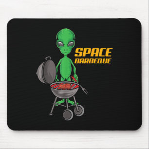Funny Space Barbecue Alien Grill Chef Bbq _1 Mouse Mat