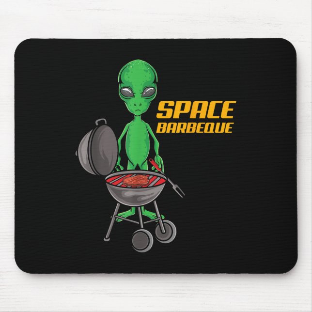 Funny Space Barbecue Alien Grill Chef Bbq _1  Mouse Mat (Front)