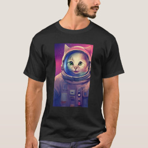 Funny Space Cat Astronaut Cute Kitty Galaxy T-Shirt